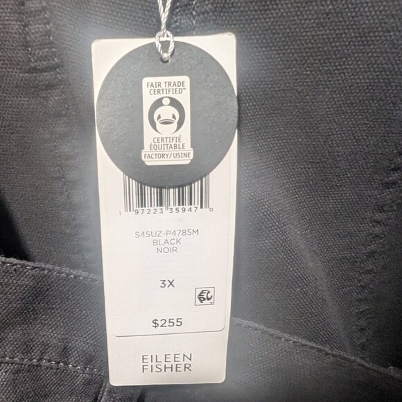 Eileen Fisher | Cotton Hemp Stretch Wide-Leg Pant In Black - Picture 6 of 11